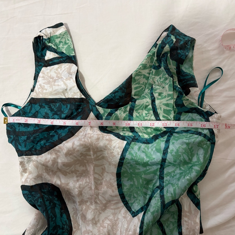 White House Black Market Green Leaf Print Dress - Picture 3 of 6